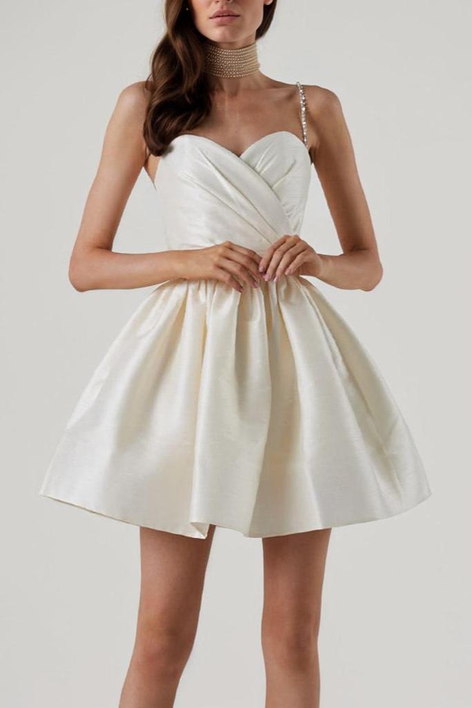 Satin Ruffle Hem Mini Dress