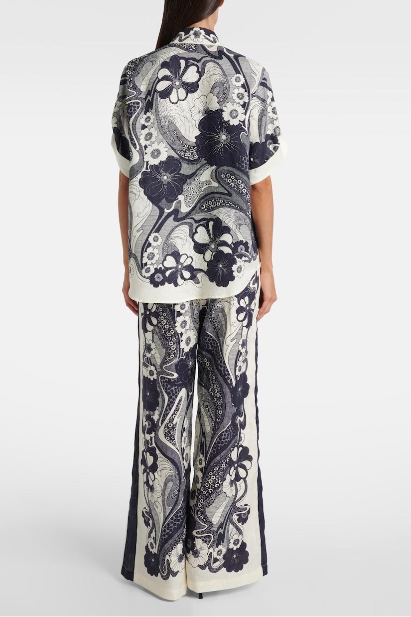 Floral Flapped Top & High Waist Pants Set