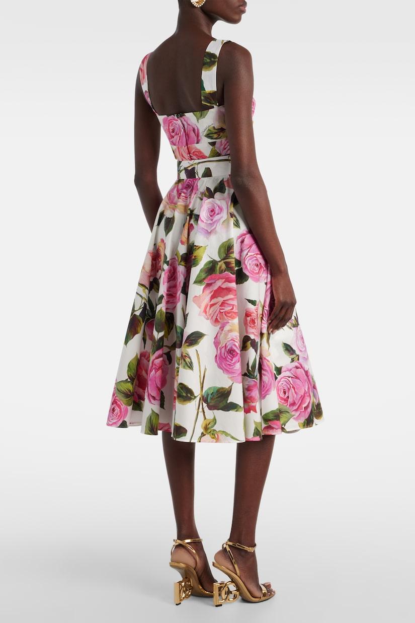 Floral Slip Mini Top & High Waist Midi Skirt Set