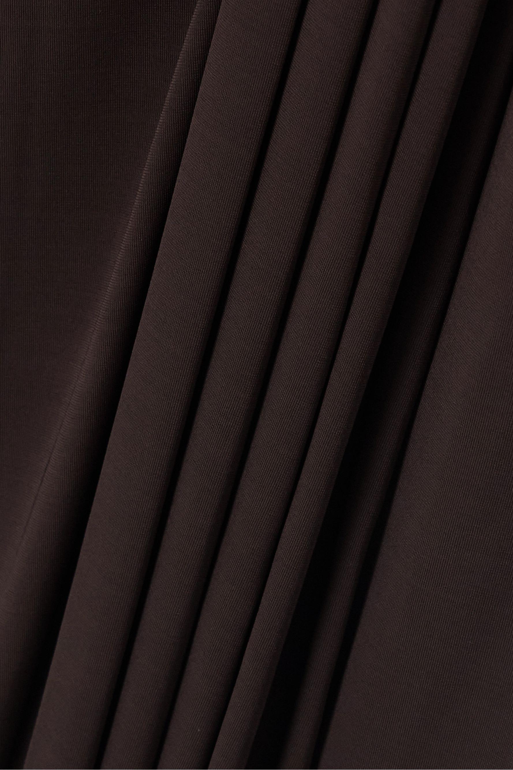 Skew Collar Jersey Split Midi Dress