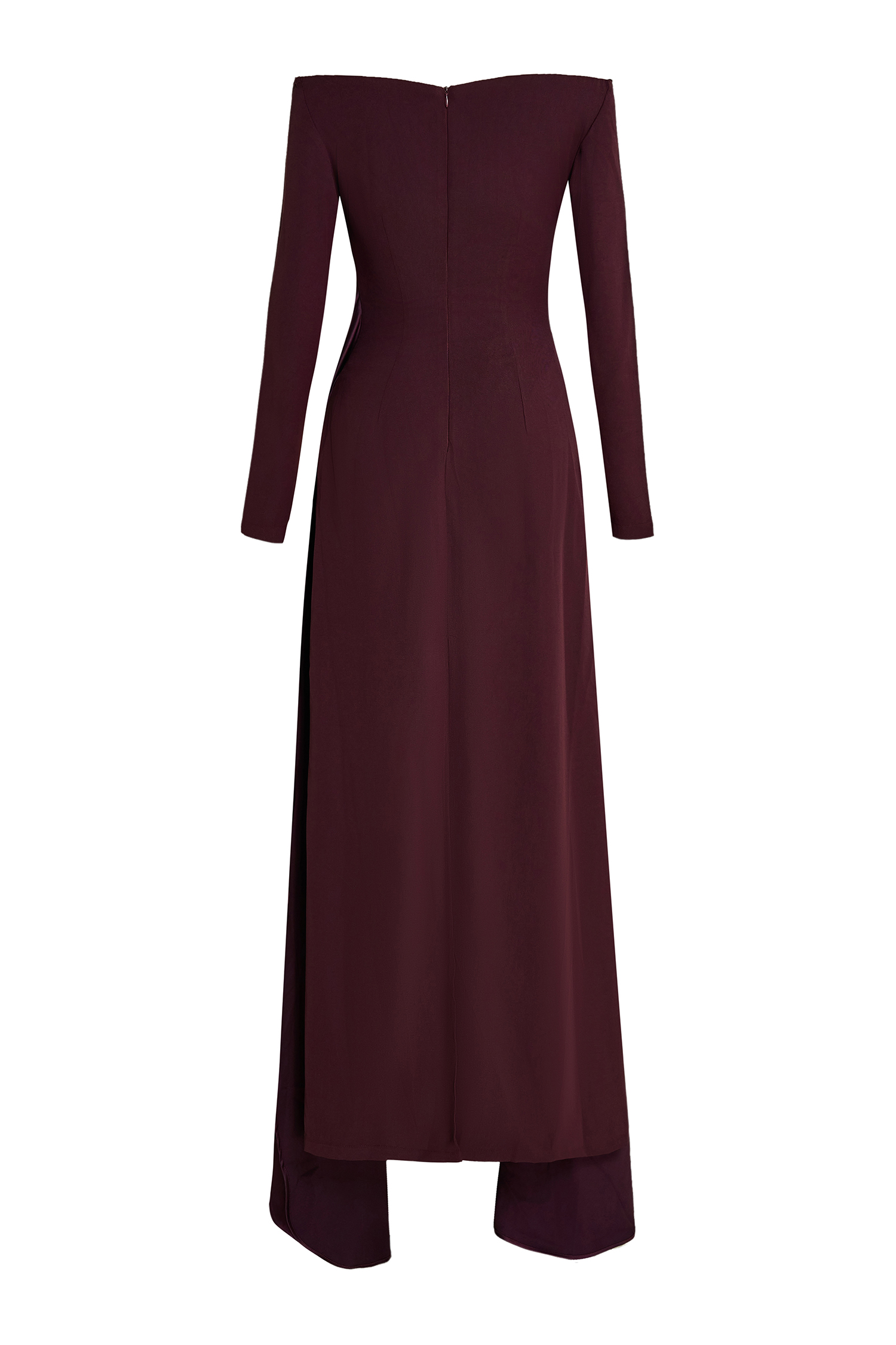 Satin Splicing Off-Shoulder Maxi Dress